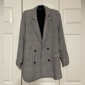 Black and White Plaid Blazer